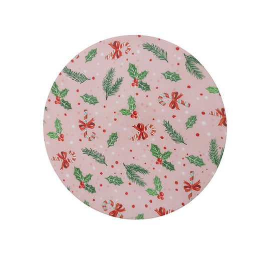 Enameled Mango Wood Pedestal with Holiday Pattern © (Copy)